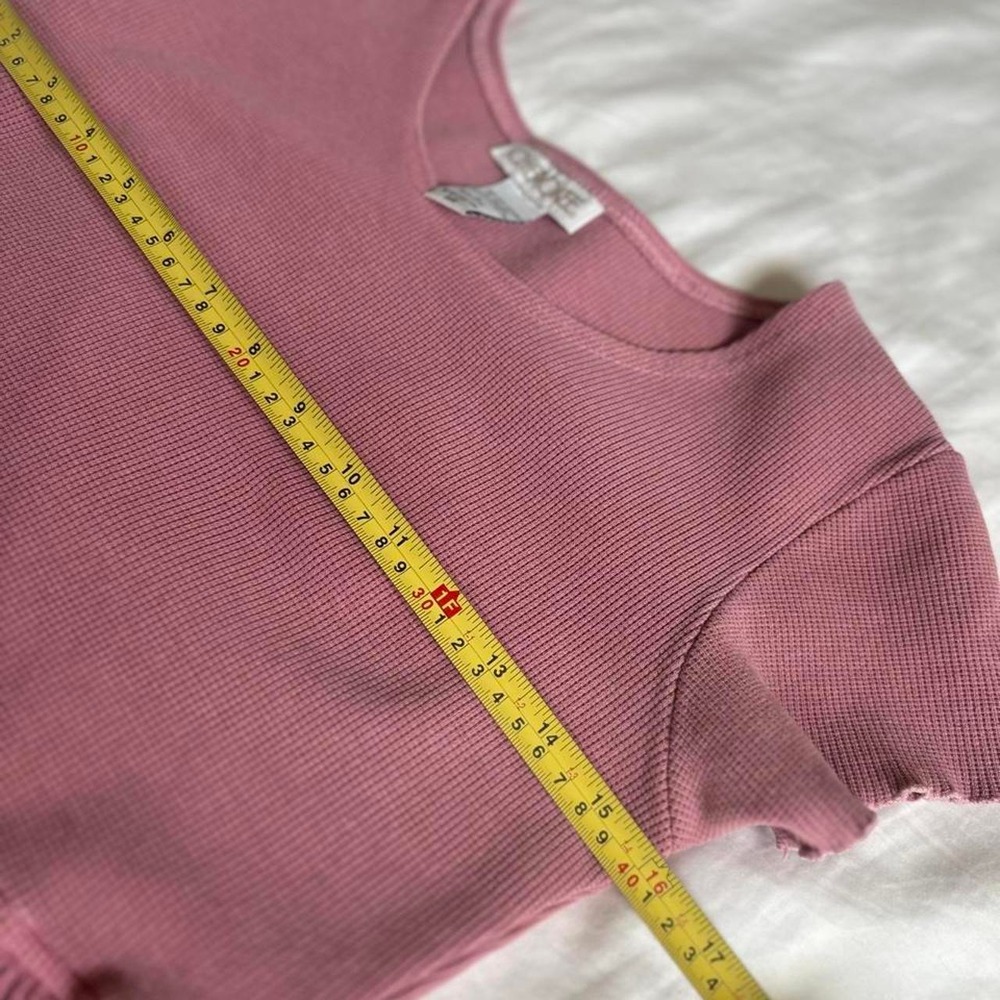 VTG 90s CHEROKEE Waffle Knit Babydoll Maxi Dress Cottagecore Pink Dusty Rose S - Picture 6 of 8